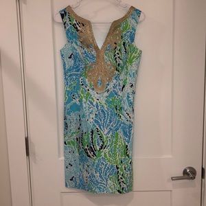 Lilly Pulitzer Turquoise Lets Cha Cha Dress
